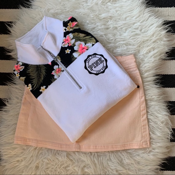 peach denim mini jean skirt by Chor cotton stretch - Picture 8 of 10